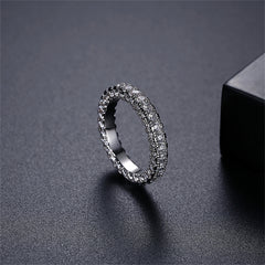 Cubic Zirconia & Silver-Plated Band