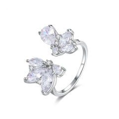 Crystal & Cubic Zirconia Marquise-Cut Open Ring