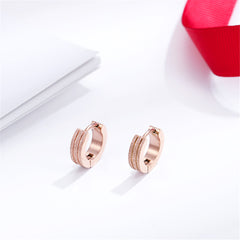 18K Rose Gold-Plated Frosted Huggie Earring