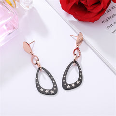 Black Acrylic & 18K Rose Gold-Plated Star Triangle Drop Earrings