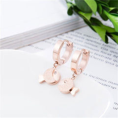 Cubic Zirconia & 18K Rose Gold-Plated Frosted Fish Huggie Earring