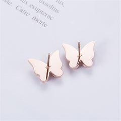 18K Rose Gold-Plated Frosted Butterfly Tassel Ear Jackets