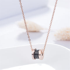 Black Acrylic & 18K Rose Gold-Plated Coil Pendant Necklace