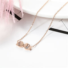 Clear Cubic Zirconia & 18K Rose Gold-Plated Double-Fish Pendant Necklace