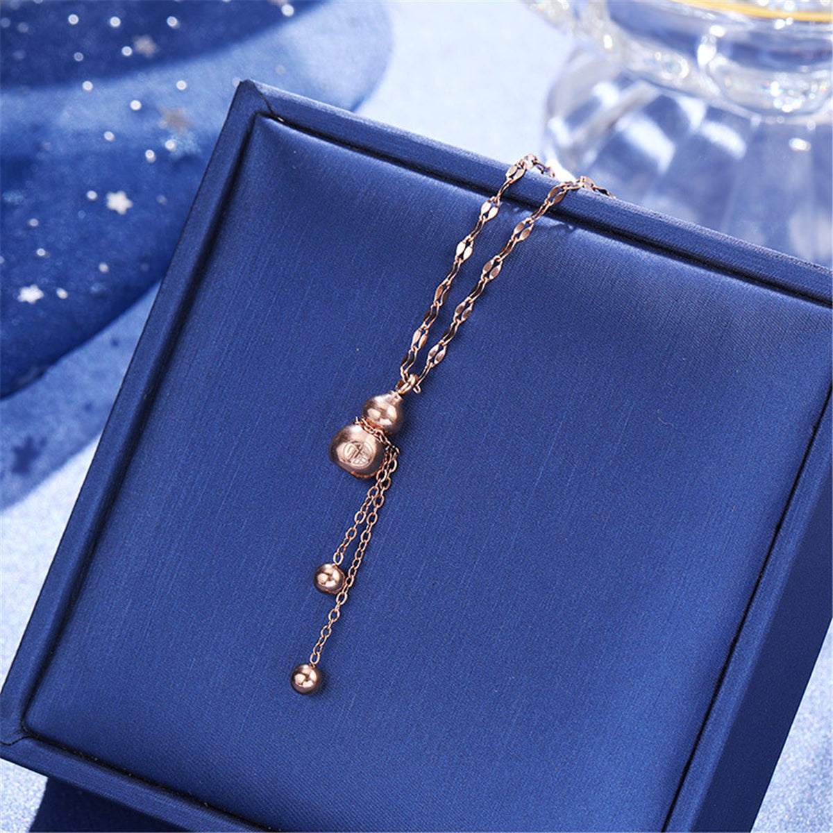 18K Rose Gold-Plated Calabash Tassel Pendant Necklace