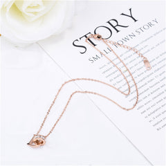 Crystal & 18K Rose Gold-Plated 'D' & Ring Pendant Necklace