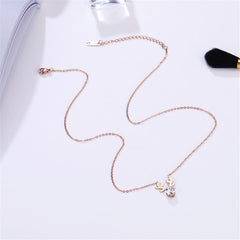 Crystal & 18K Rose Gold-Plated Heart Antler Pendant Necklace