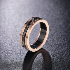 Black Acrylic & 18K Rose Gold-Plated Calendar Ring