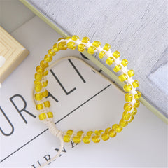 Yellow Acrylic Beaded Layered Bracelet