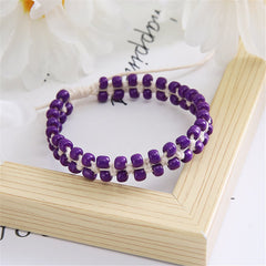 Purple Howlite Beaded Layered Bracelet