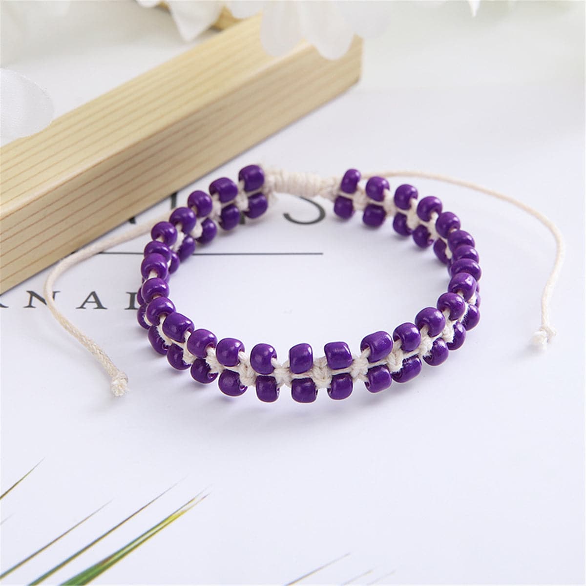 Purple Howlite Beaded Layered Bracelet