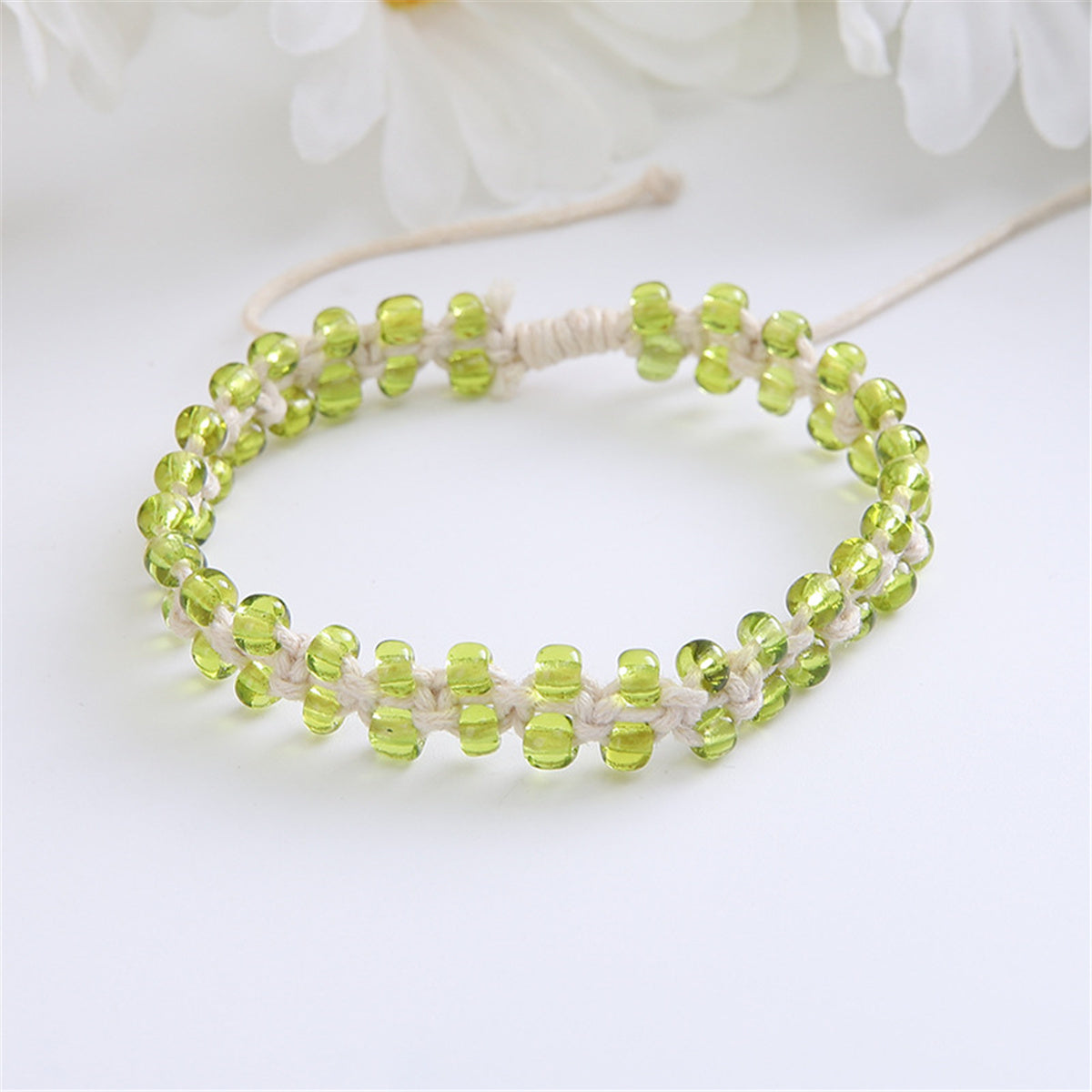 Light Green Acrylic Beaded Layered Bracelet