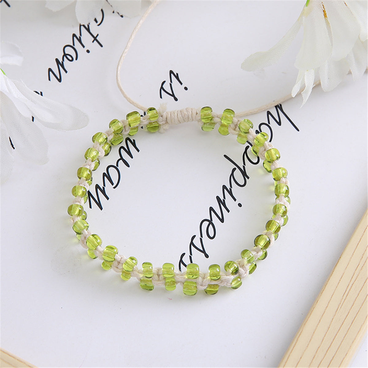 Light Green Acrylic Beaded Layered Bracelet