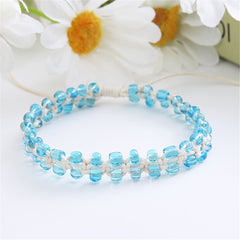 Blue Beaded Layered Bracelet