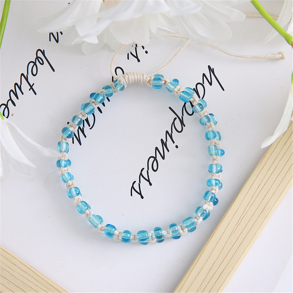 Blue Beaded Layered Bracelet