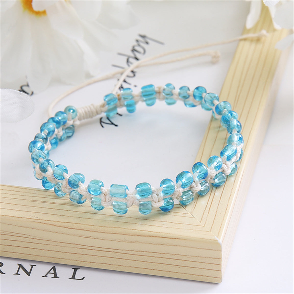 Blue Beaded Layered Bracelet