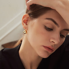 18K Gold-Plated Ball Huggie Earrings