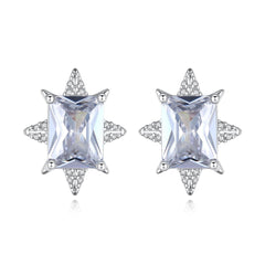 Cubic Zirconia & Crystal Silver-Plated Star Stud Earrings