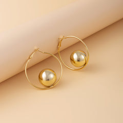 18K Gold-Plated Ball Hoop Earrings