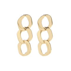 Chic 18K gold-plated curb-chain earrings in a circular shape, perfect for adding elegance to any outfit.