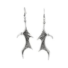 Silver-Plated Bat Wing Drop Earrings