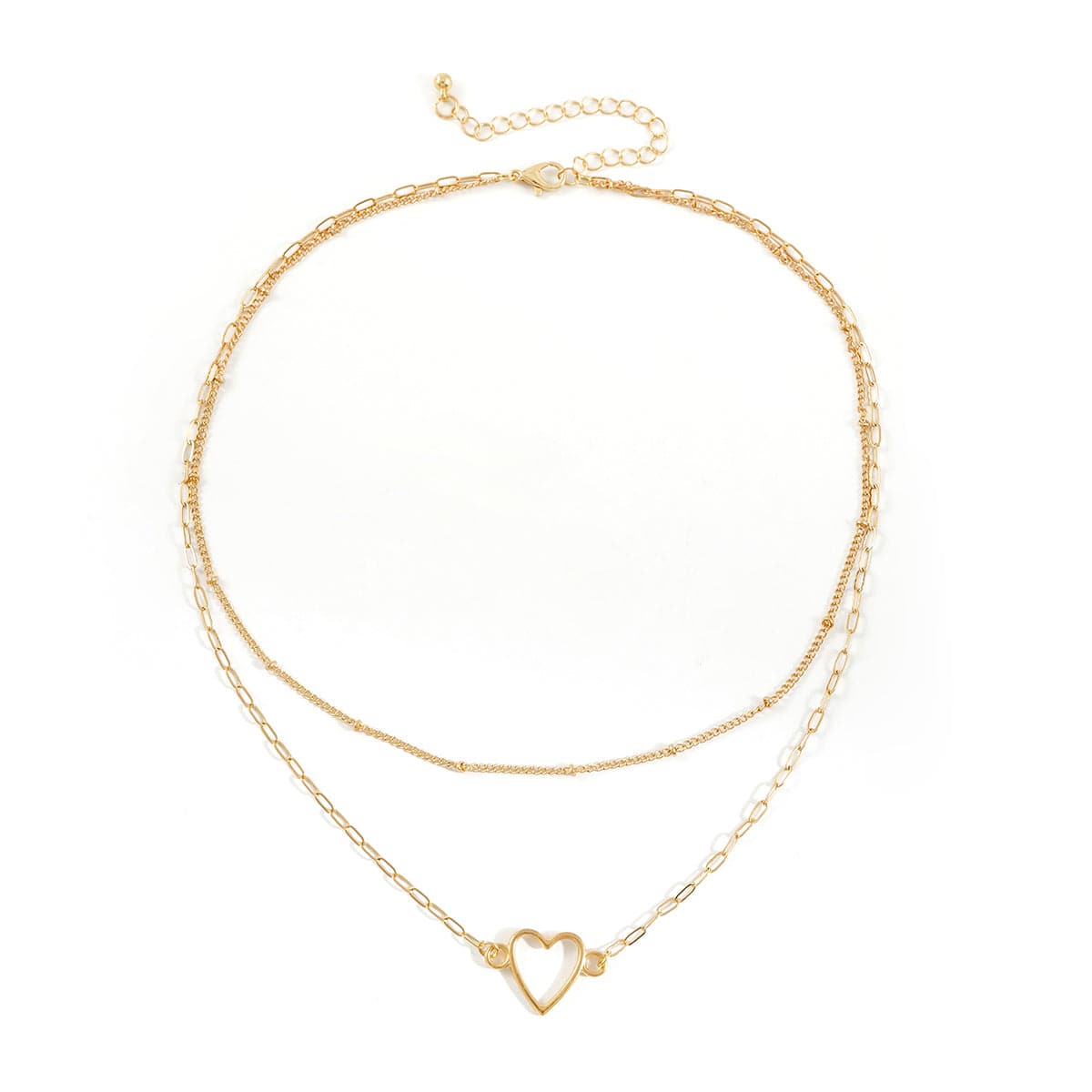 18K Gold-Plated Heart Layered Pendant Necklace