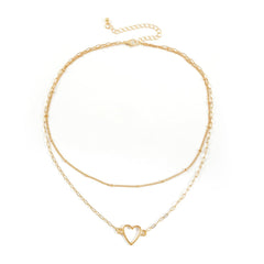 18K Gold-Plated Heart Layered Pendant Necklace