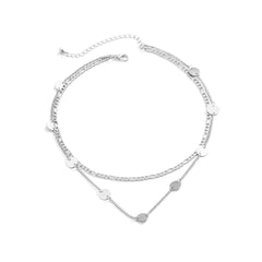 Silver-Plated Disc Layered Necklace