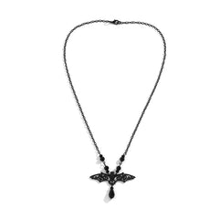 Black Bat Pendant Necklace