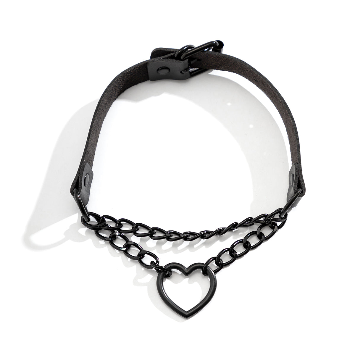 Black Heart Layered Choker Necklace