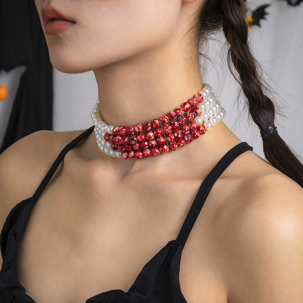 Quartz & Pearl Silver-Plated Layered Choker