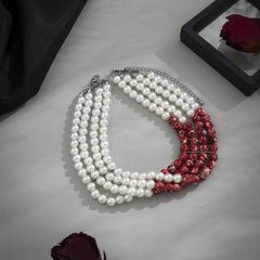 Quartz & Pearl Silver-Plated Layered Choker