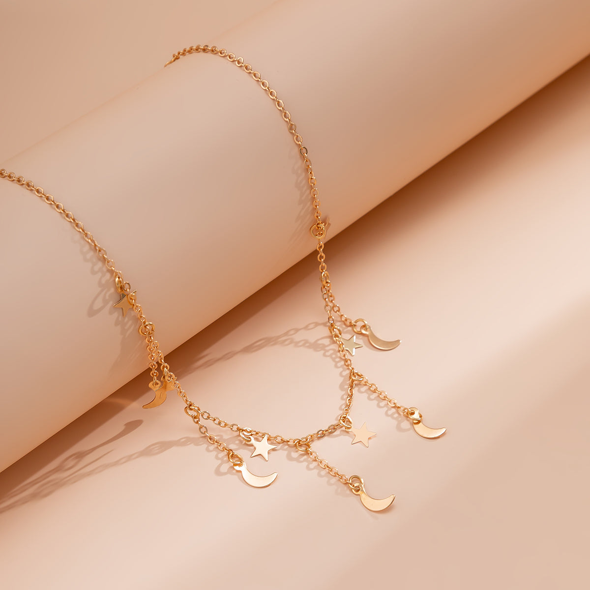 18K Gold-Plated Star & Moon Tassel Necklace