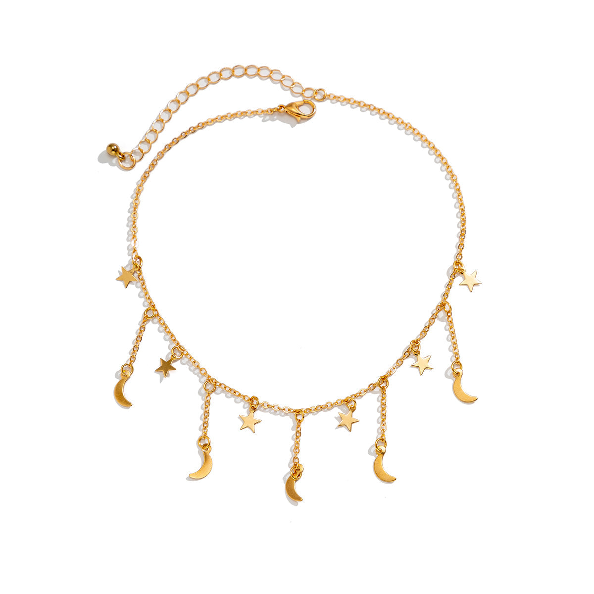 18K Gold-Plated Star & Moon Tassel Necklace