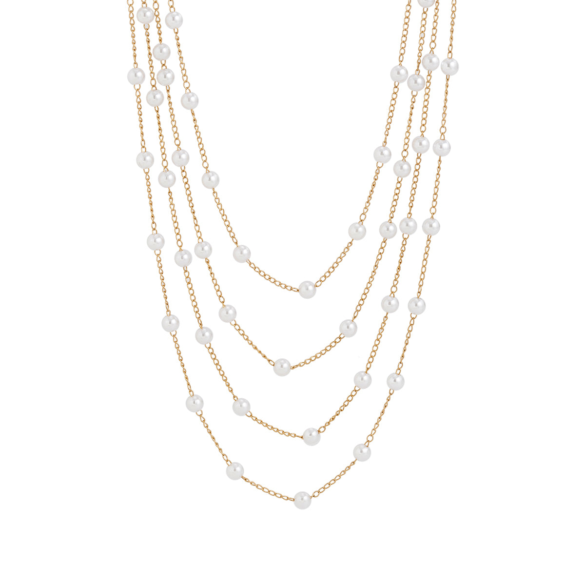 Pearl & 18K Gold-Plated Layered Statement Necklace