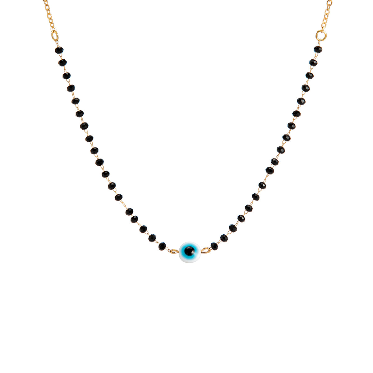 Black Acrylic & 18K Gold-Plated Eye Necklace