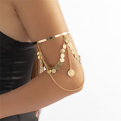 18K Gold-Plated Sequin Tassel Arm Cuff