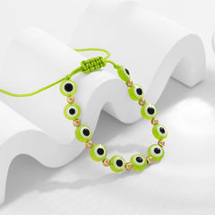 Light Green Acrylic & 18K Gold-Plated Eyes Adjustable Bracelet