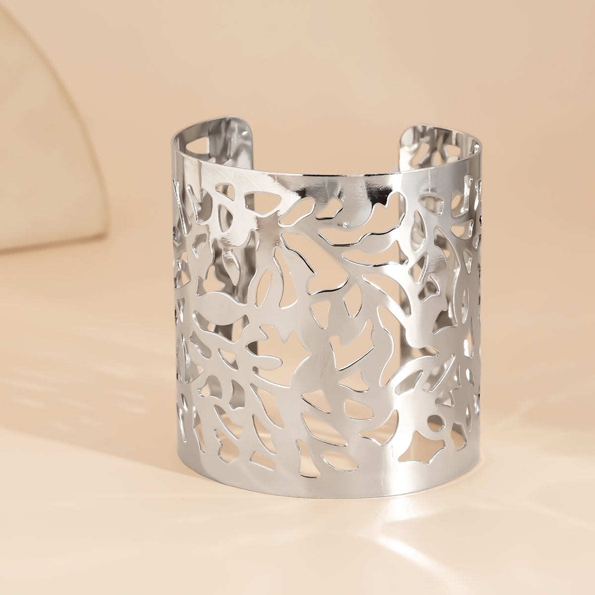 Silver-Plated Openwork Wrap Cuff