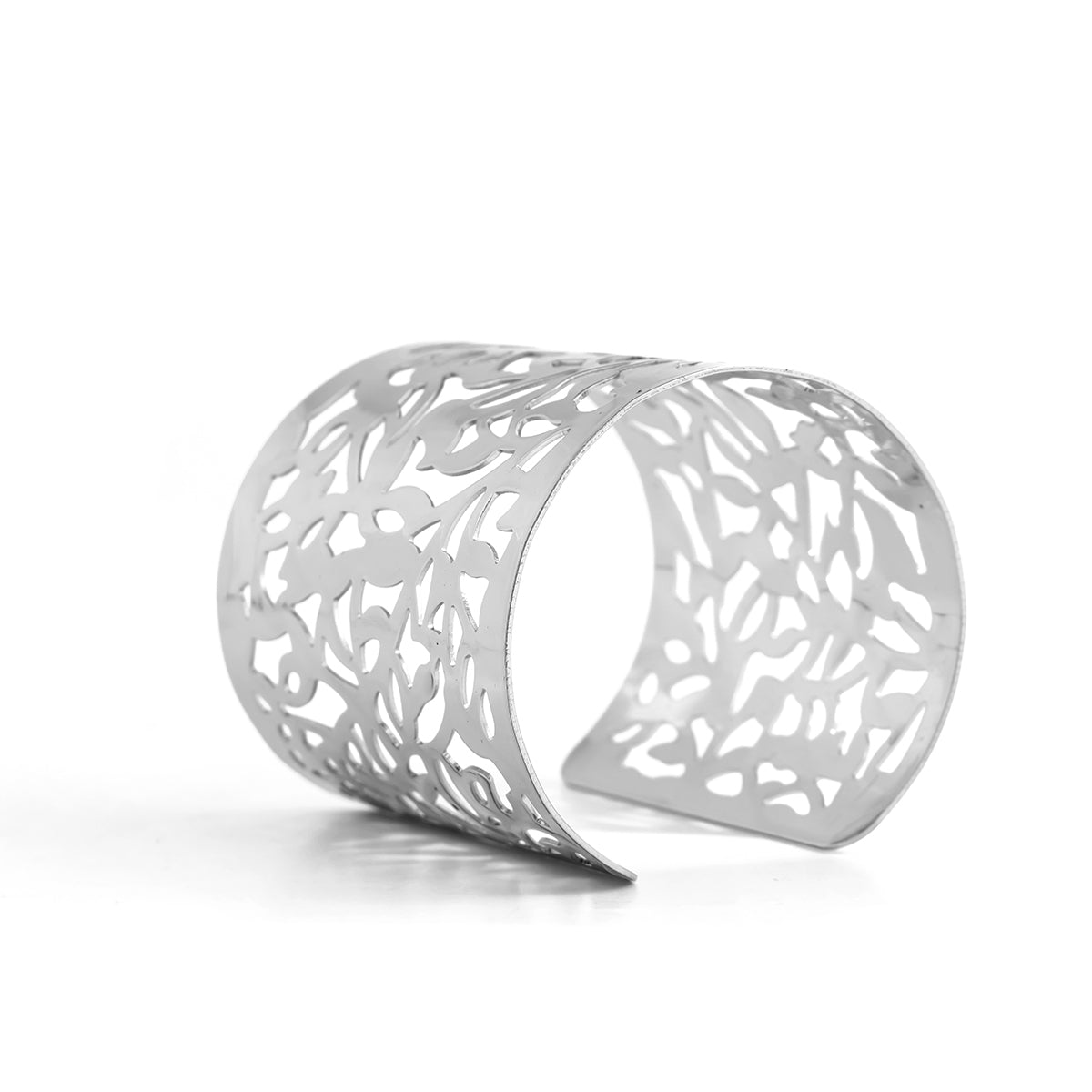 Silver-Plated Openwork Wrap Cuff