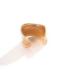 18K Gold-Plated Smooth Wave Cuff Bracelet