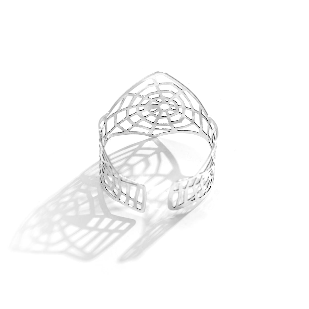 Silver-Plated Web Cuff Bracelet