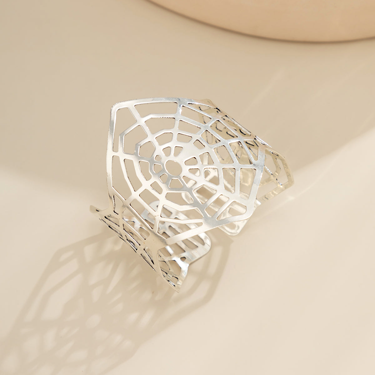 Silver-Plated Web Cuff Bracelet