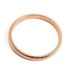 18K Rose Gold-Plated Herringbone Bangle