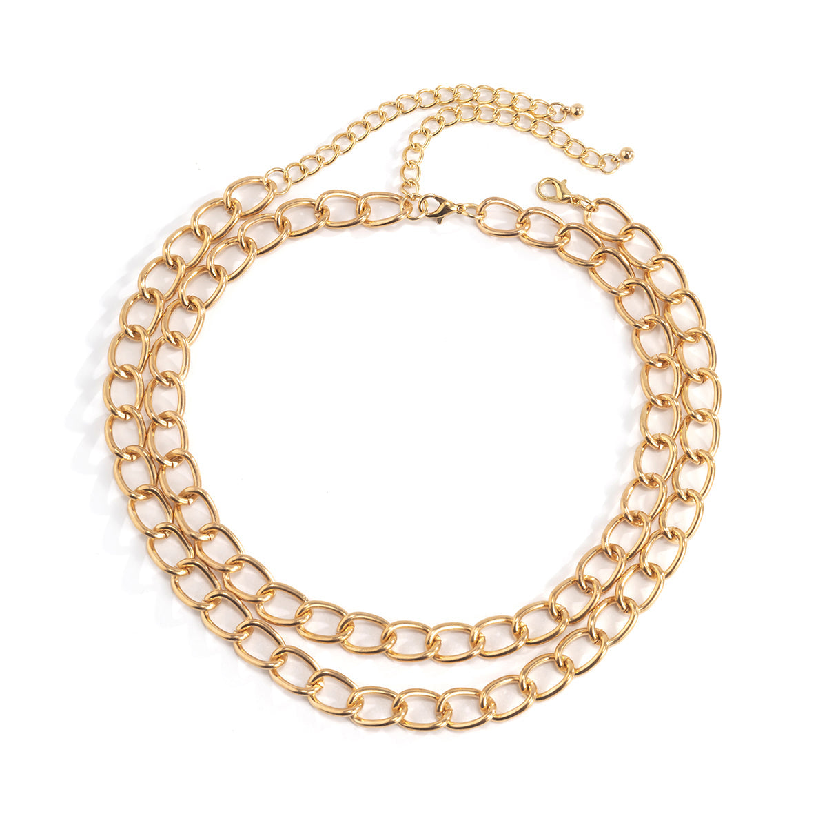 Chic 18K gold-plated curb chain necklace made from a single strand of exquisite gold metal for a timeless look.