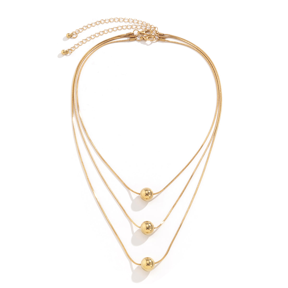 18K Gold-Plated Ball Necklace Set