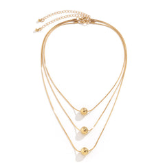 18K Gold-Plated Ball Necklace Set