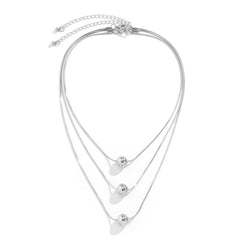 Silver-Plated Ball Pendant Necklace Set