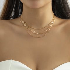 Cubic Zirconia & 18K Gold-Plated Chain Necklace