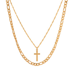 Beautifully crafted 18K gold-plated cross pendant necklace, ideal for expressing your faith with elegance and grace.